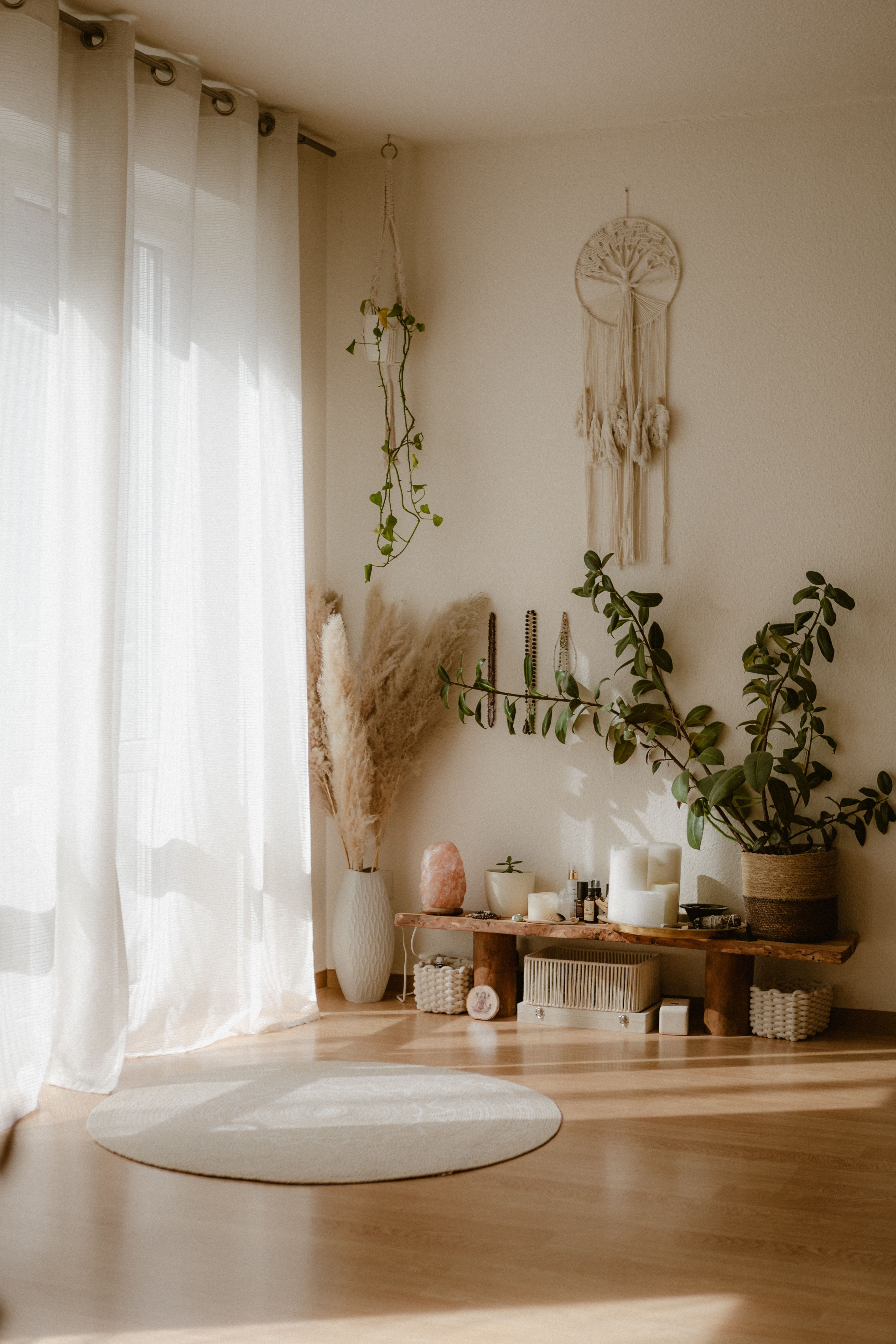 Soft morning light in a freshly tidied, calm room